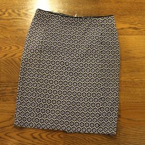 H&M Blue/White Multi Color Pencil Skirt